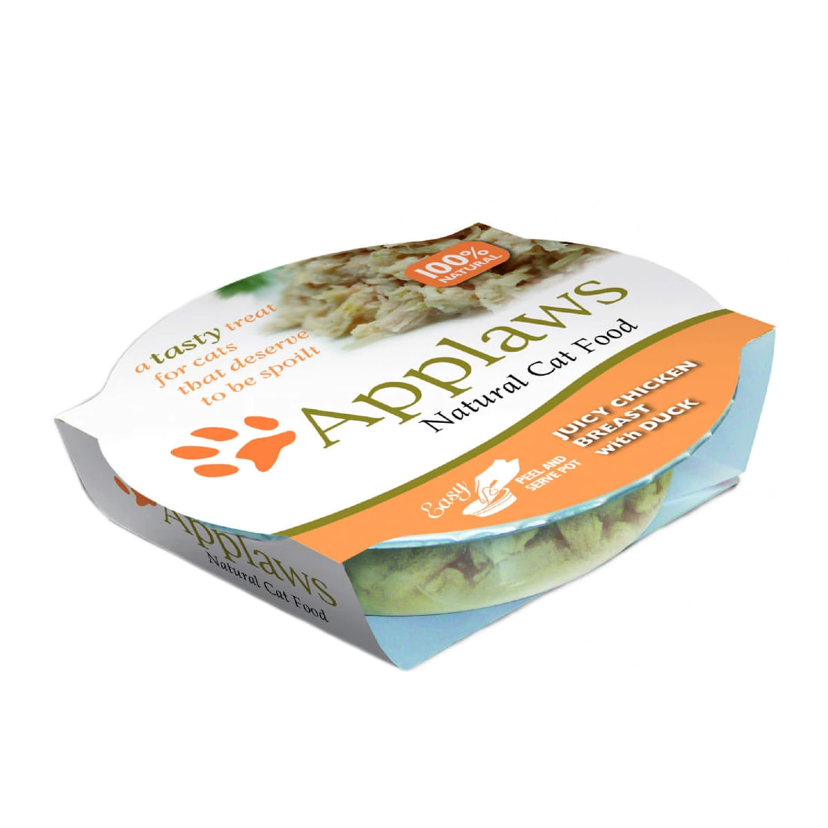 APPLAWS, Piept Pui și Rață, bol hrană umedă pisici, (în supă), 60g - poza 2