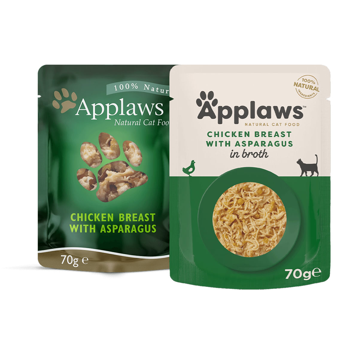 APPLAWS, Piept Pui și Sparanghel, plic hrană umedă pisici, (în supă), 70g - poza 2