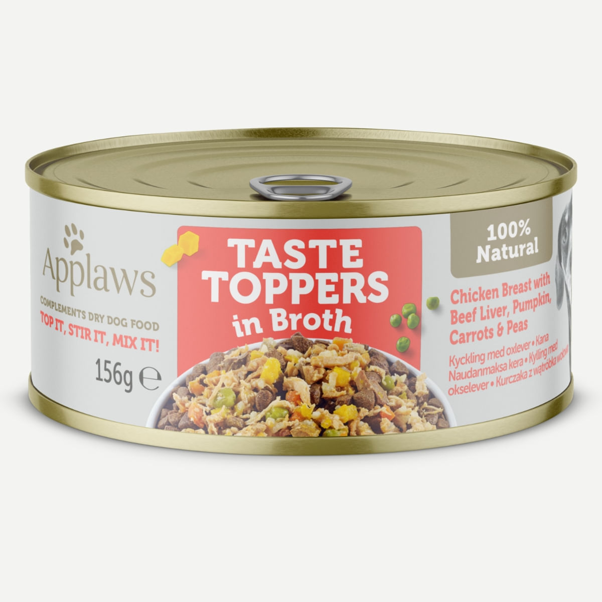 APPLAWS, Pui, Ficat Vită și Legume, conservă hrană umedă câini, (în supă), 156g - poza 3