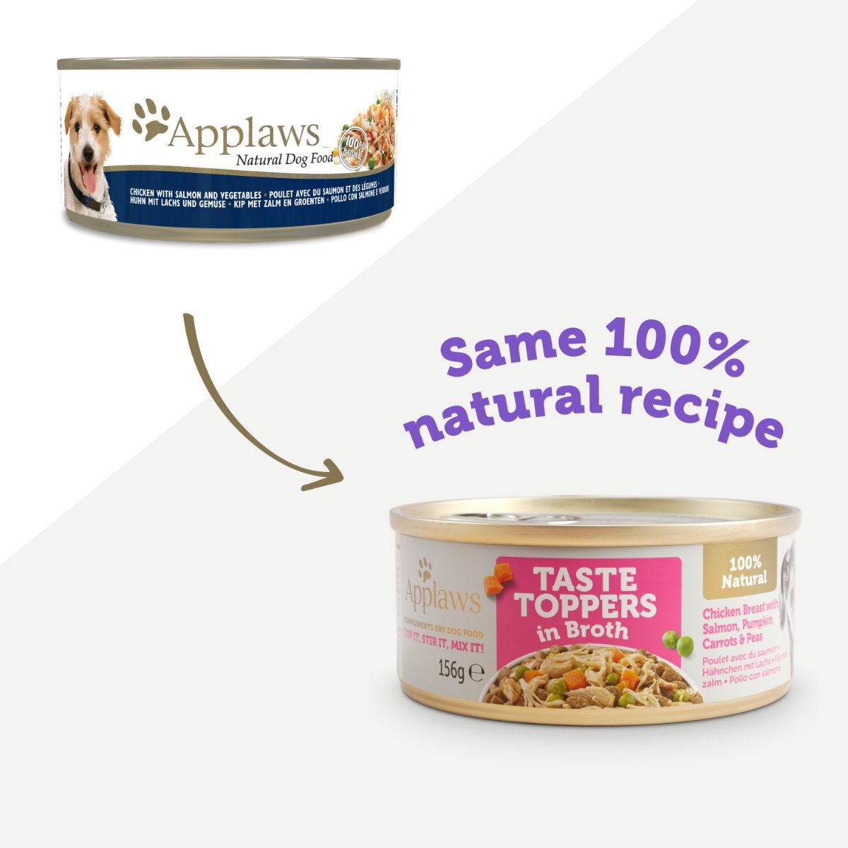 APPLAWS, Pui, Somon și Legume, conservă hrană umedă câini, (în supă), 156g - poza 2