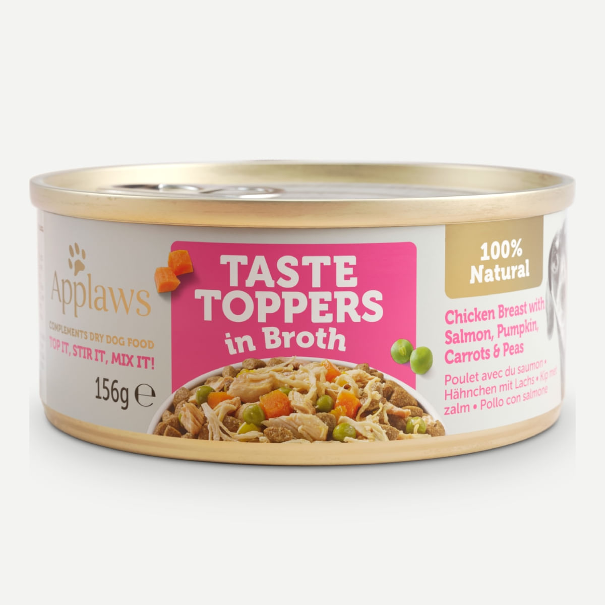 APPLAWS, Pui, Somon și Legume, conservă hrană umedă câini, (în supă), 156g - poza 3