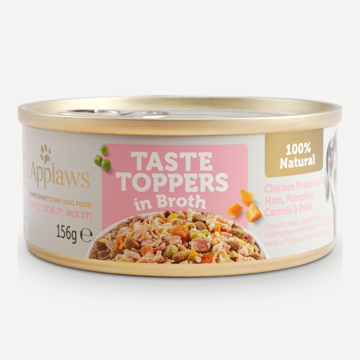 APPLAWS, Pui, Șuncă și Legume, conservă hrană umedă câini, (în supă), 156g - poza 2