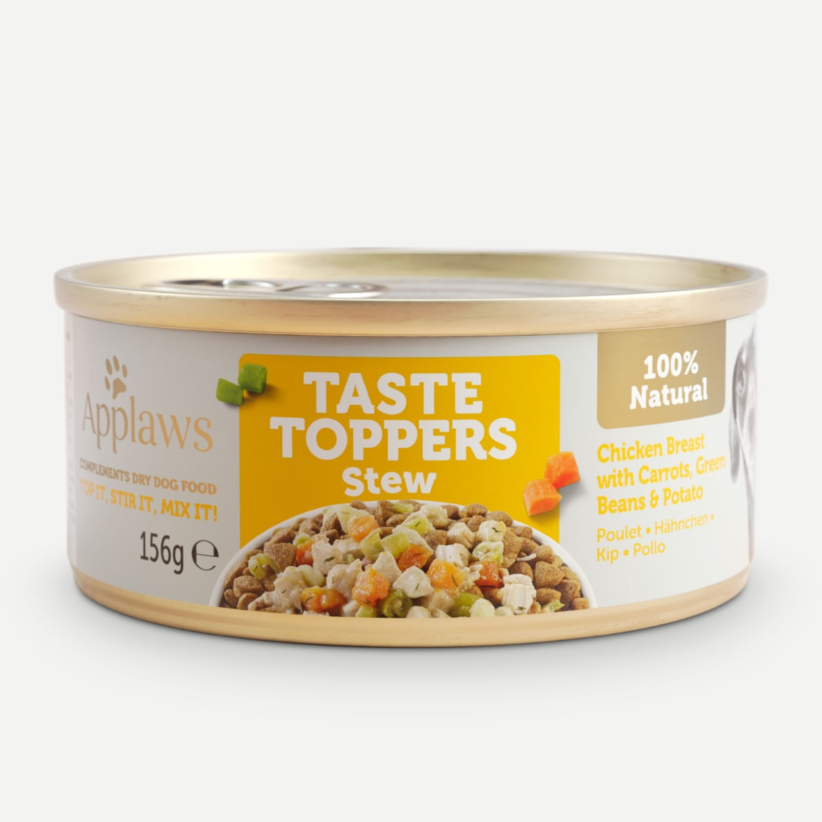 APPLAWS Taste Toppers Tocăniță, XS-XL, Pui și Legume, conservă hrană umedă monoproteică fără cereale câini, (în sos), 156g - poza 1