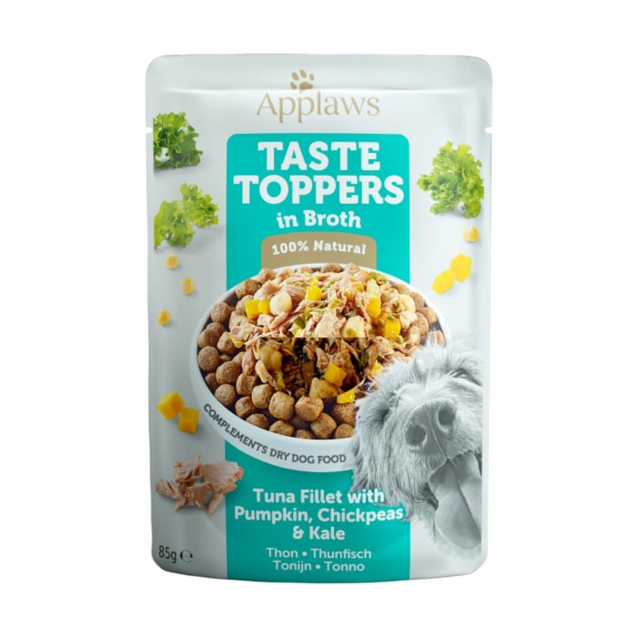 APPLAWS Taste Toppers, Ton și Legume, plic hrană umedă monoproteică fără cereale câini, în supă, 85g 85g