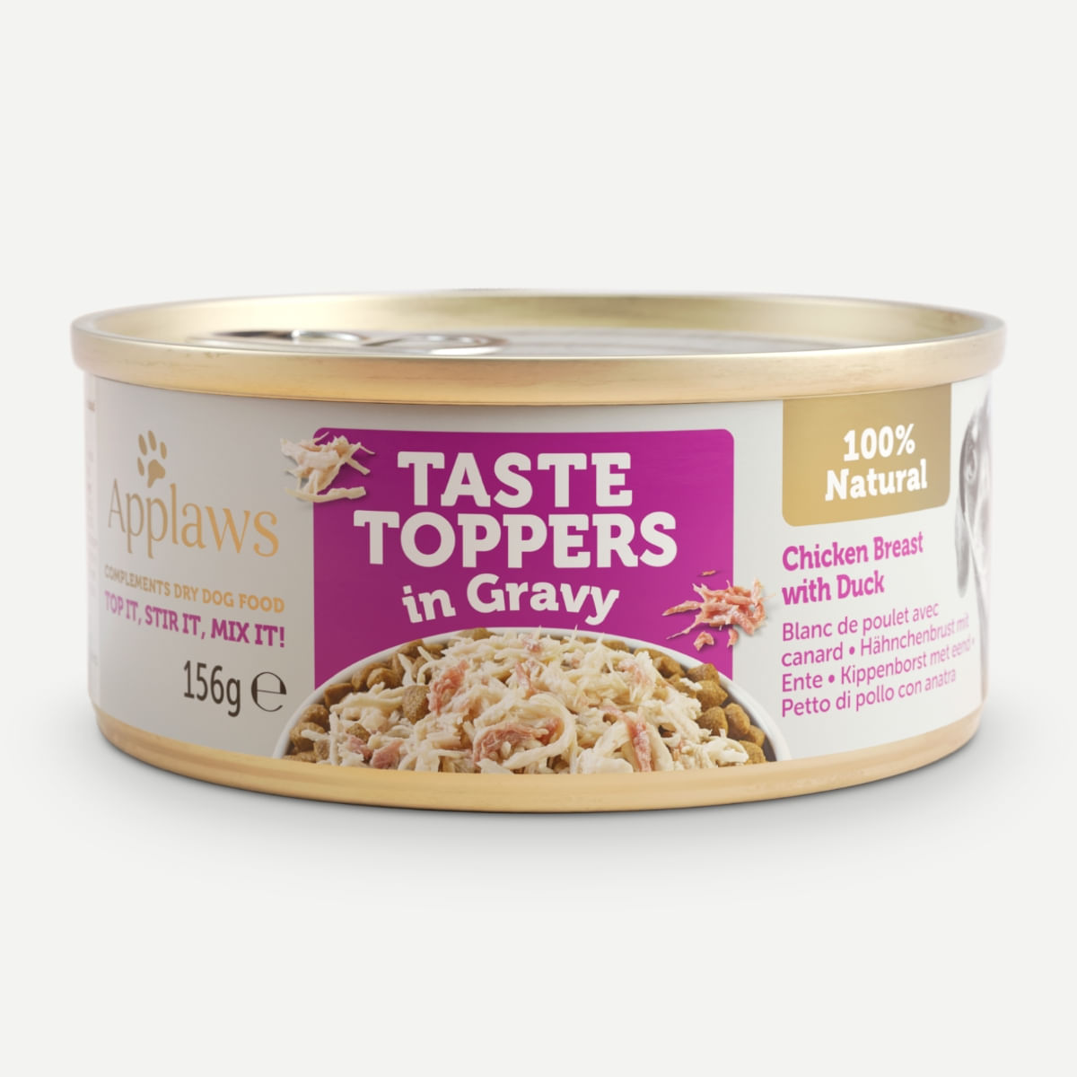 APPLAWS Taste Toppers, XS-XL, Pui și Rață, conservă hrană umedă fără cereale câini, (în sos), 156g - poza 2