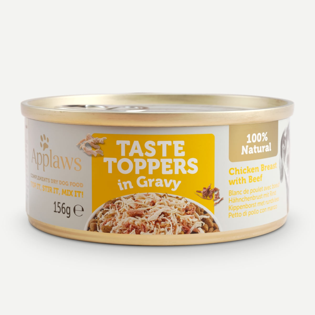 APPLAWS Taste Toppers, XS-XL, Pui și Vită, conservă hrană umedă fără cereale câini, (în sos), 156g - poza 1