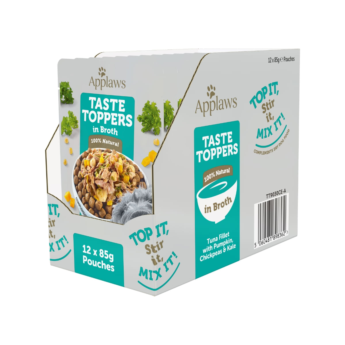 APPLAWS Taste Toppers, XS-XL, Ton și Legume, plic hrană umedă monoproteică fără cereale câini, (în supă), 85g - poza 2