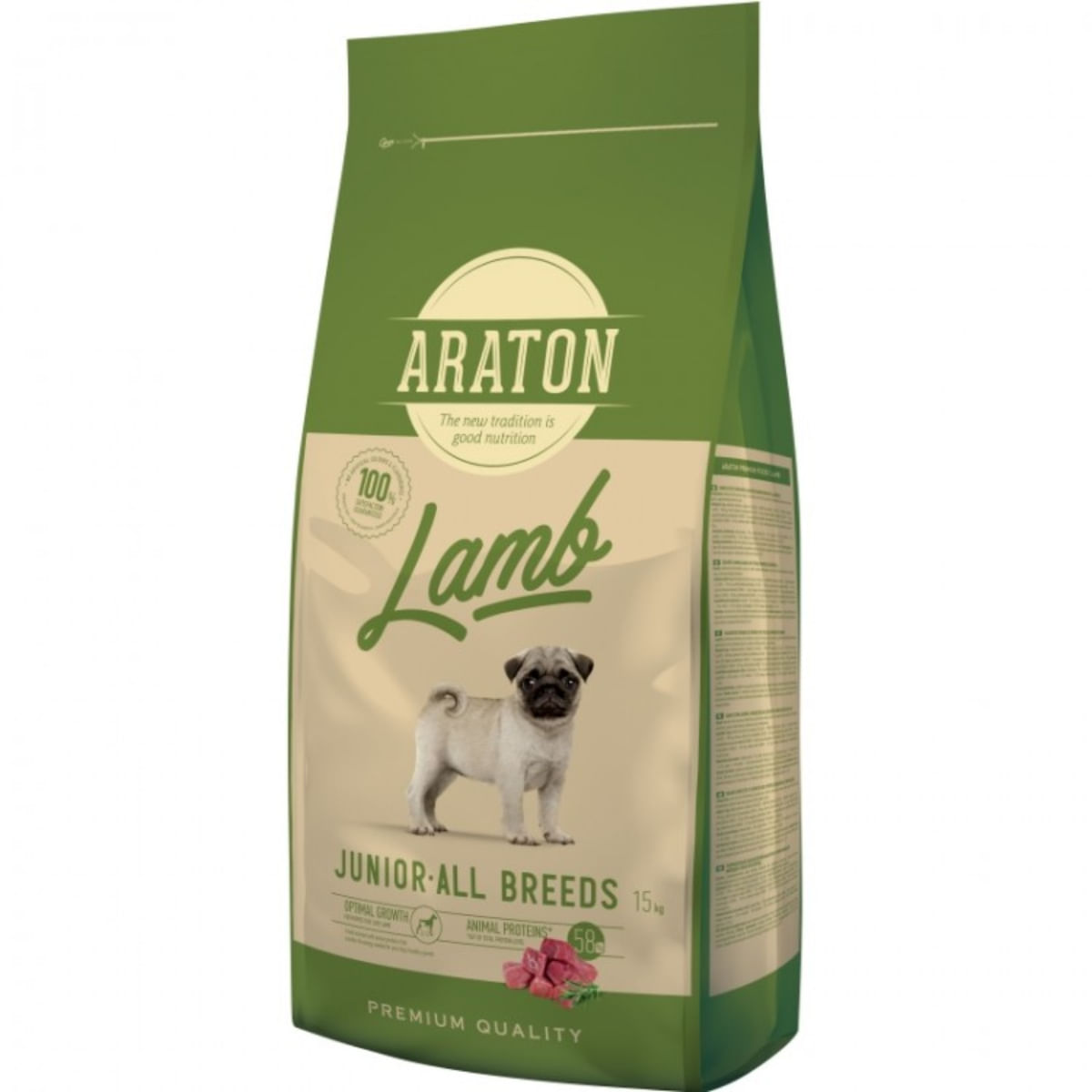 ARATON Junior, XS-XL, Miel, hrană uscată câini junior, 15kg - poza 2