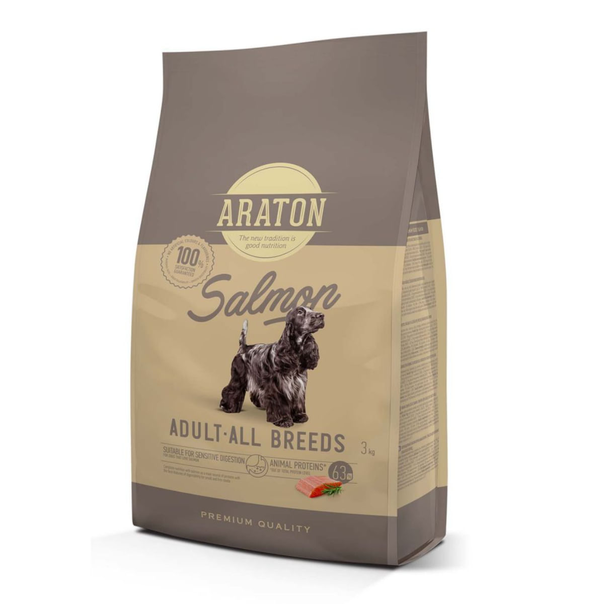 ARATON, XS-XL, Somon și Orez, hrană uscată câini, 15kg - poza 2