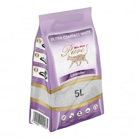 Asternut igienic pentru pisici Miau Miau Pure White Lavender 5L