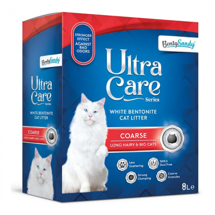 Asternut igienic pentru pisici Ultra Care Coarse long hair big cats 8L