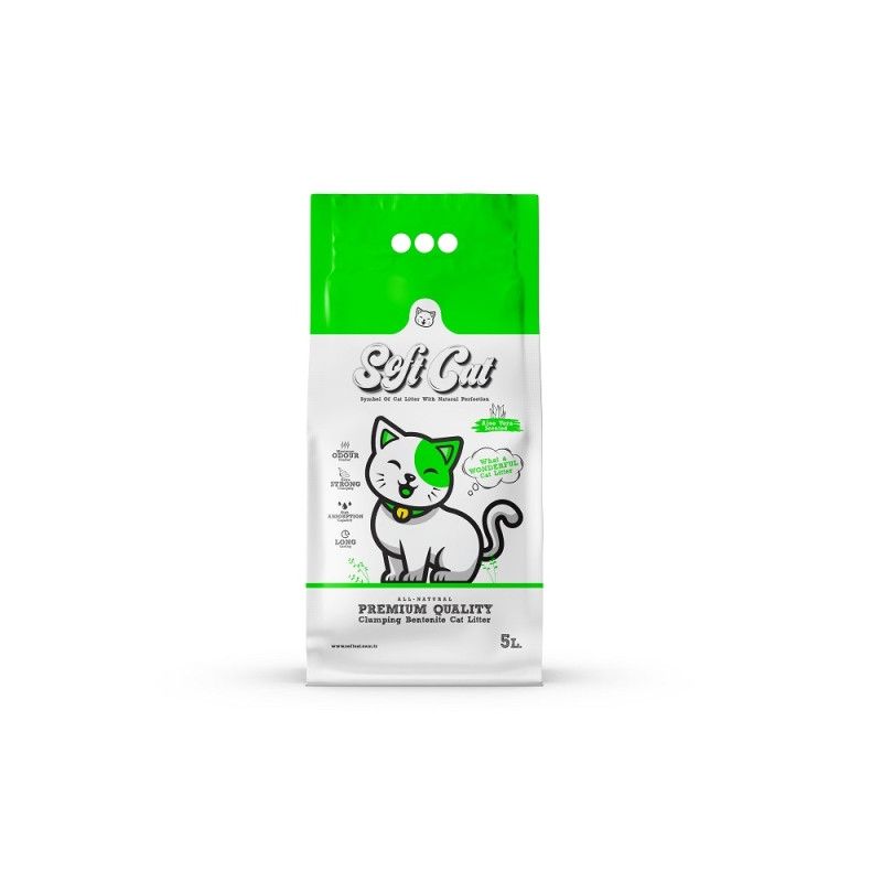 Asternut Pisica SOFTCAT 5L cu aroma de Aloe Vera