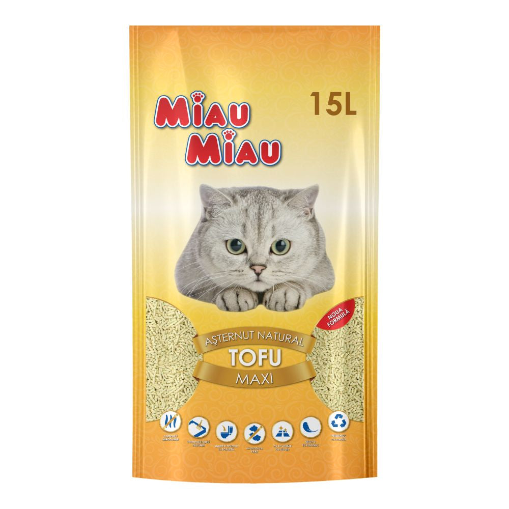 Asternut Pisici MIAU MIAU Tofu Maxi 15L 15l