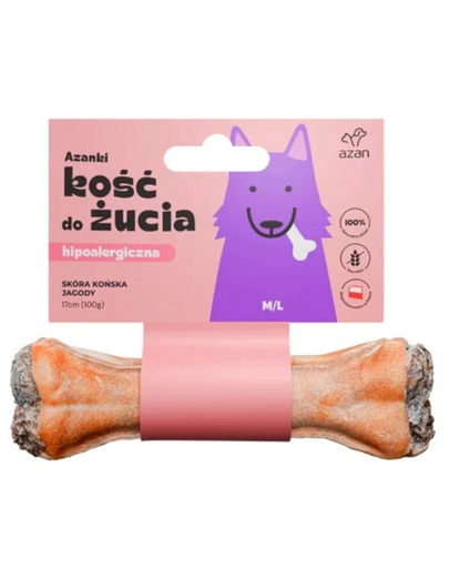 AZANKI Os din piele de cal pentru caini M/L 17cm