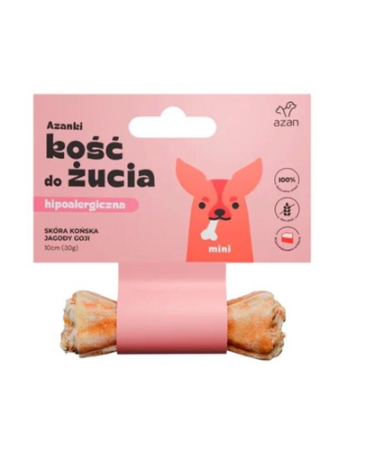AZANKI Os pentru caini talie mica, din piele de cal Mini 10cm
