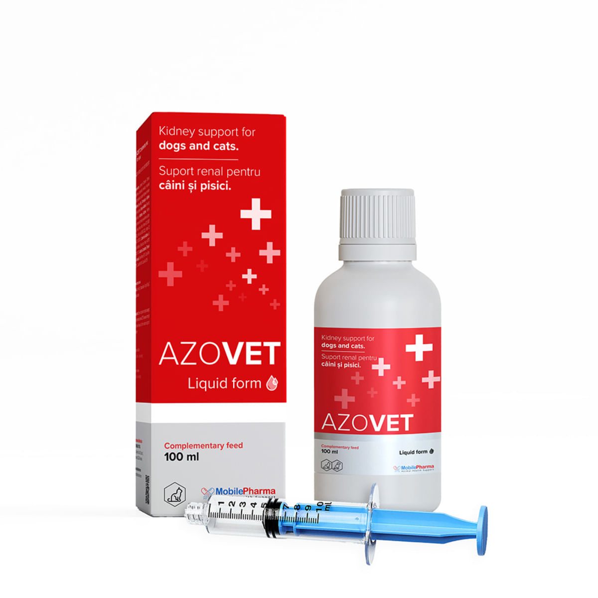 AZOVET Liquid Suport Renal, supliment sistem renal pisici, suspensie orală AZOVET Liquid Suport Renal, XS-XL, supliment sistem renal pisici, flacon cu aplicator, 100ml suspensie orală - poza 1