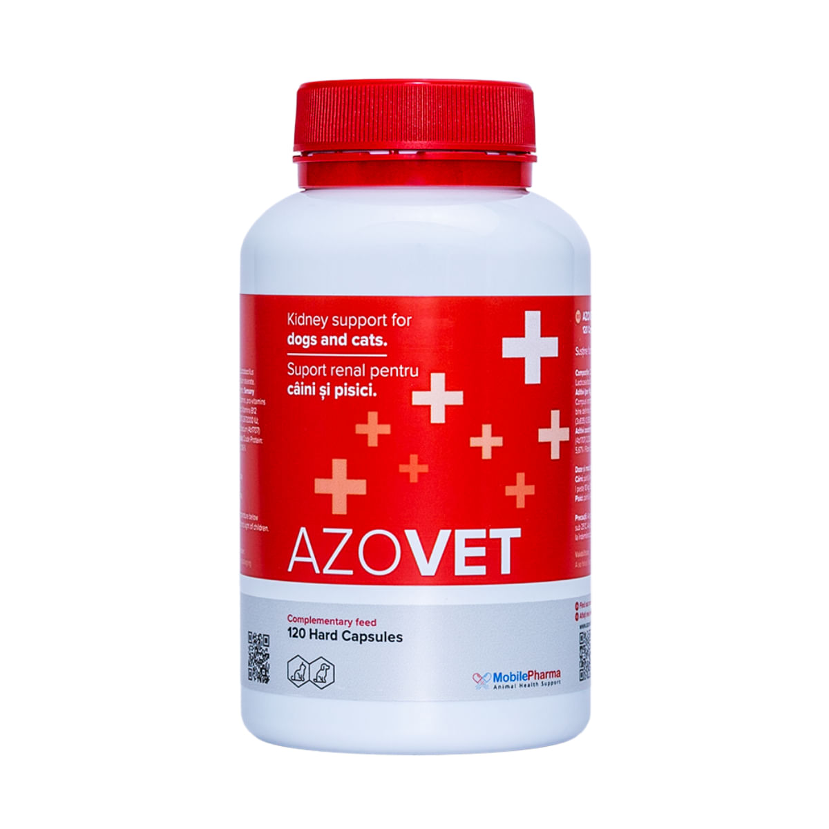 AZOVET, supliment sistem renal câini și pisici, capsule AZOVET, XS-XL, supliment sistem renal câini și pisici, flacon, 120 capsule - poza 2