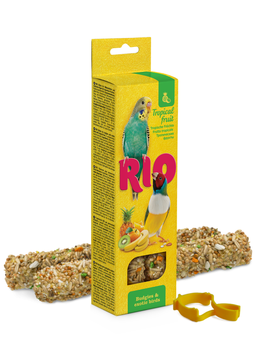 Batoane cu fructe tropicale pentru perusi si pasari exotice Rio, 2 x 40g
