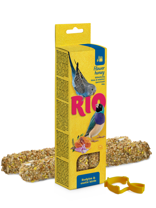 Batoane cu miere pentru perusi si pasari exotice Rio, 2 x 40g