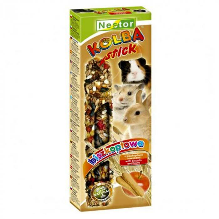 Batoane rozatoare Nestor cu biscuiti si fructe ( 2 buc cutie )