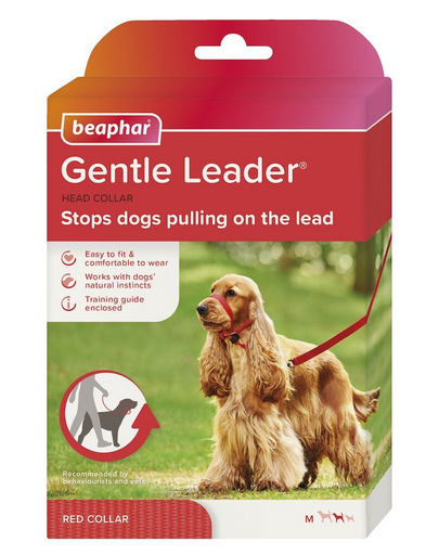 Beaphar Gentle Leader M ham pentru cap câini medii, roșu