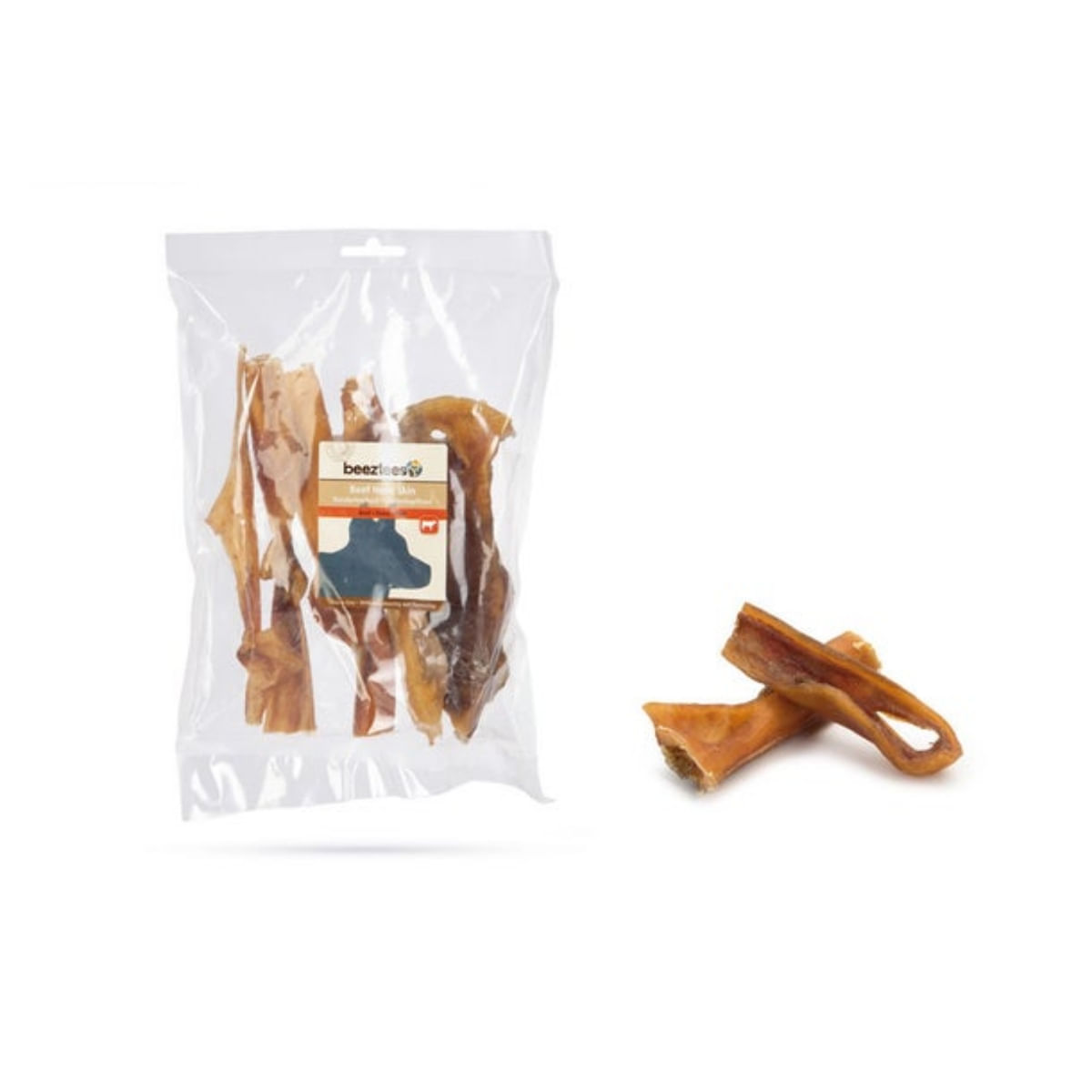 BEEZTEES, Piele cap de Vita, recompense câini, 250g - poza 2