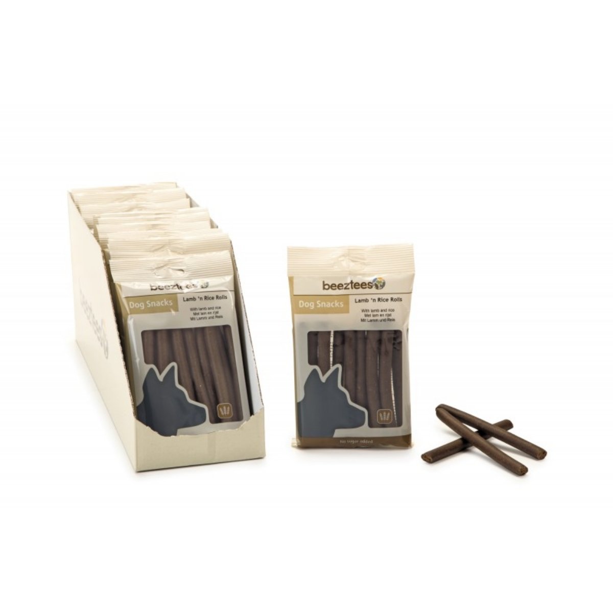 BEEZTEES Snack Rulouri, recompense câini, cu Miel și Orez, 150g - poza 4