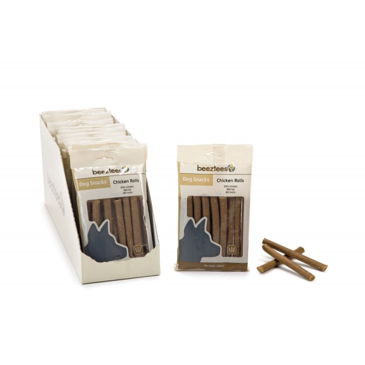 BEEZTEES Snack Rulouri, recompense câini, cu Pui, 150g - poza 3