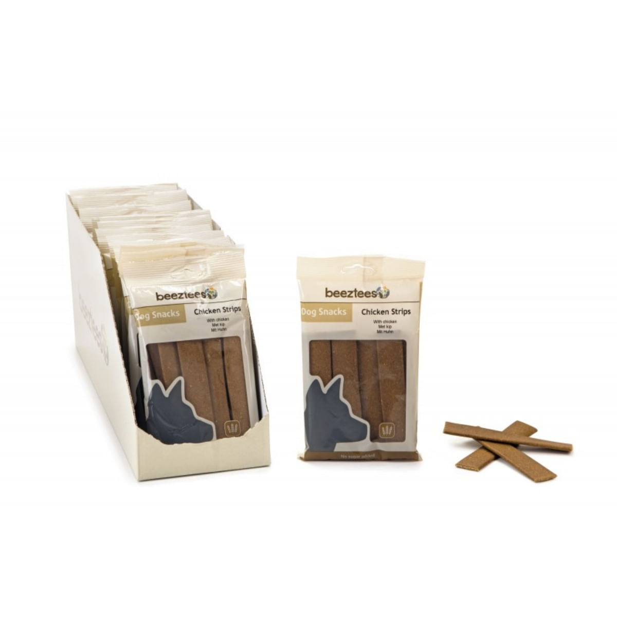 BEEZTEES Snack Strips, recompense câini, cu Pui, 150g - poza 4