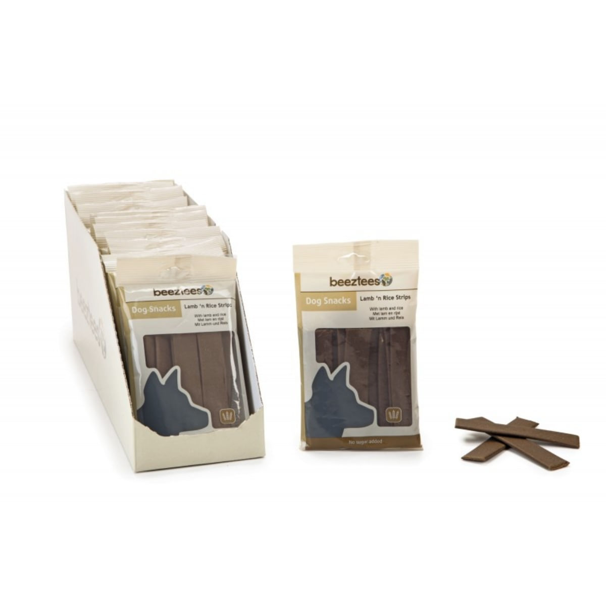 BEEZTEES Snack Strips, recompense câini, cy Miel și Orez, 150g - poza 4