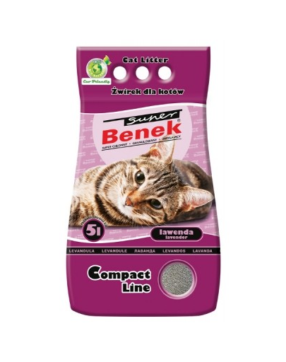 Benek Super Compact nisip pentru litiera, cu lavanda 5 L