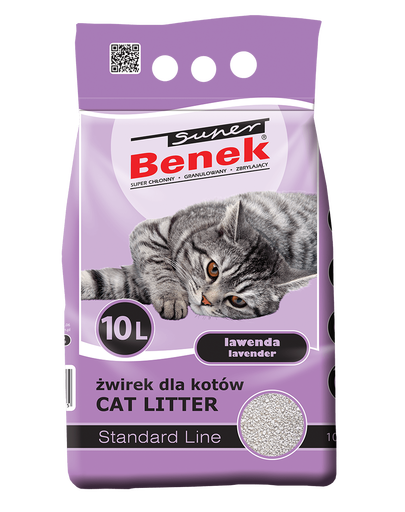 BENEK Super Standard nisip pentru litiera, cu lavanda 10 L