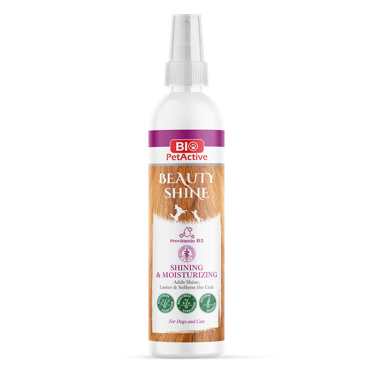 BIO PETACTIVE Beauty Shine Shining & Moisturizing, XS-XL, spray descâlcit câini, descâlcirea blănii, hidratant, flacon, 100ml - poza 2