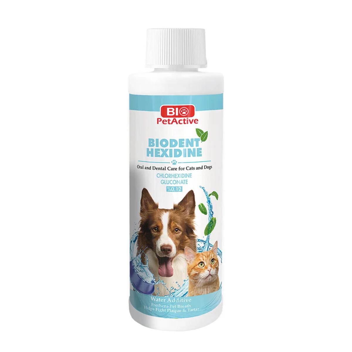 BIO PETACTIVE Biodent Hexidine, apă de gură soluție câini, antibacteriană, împrospătarea respirației, flacon, sensibilități dentare, 250ml - poza 2