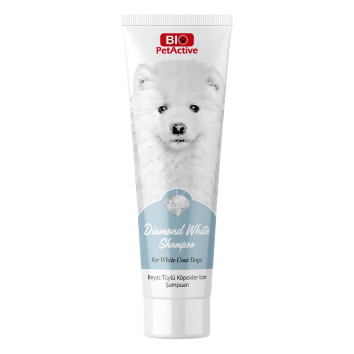 BIO PETACTIVE Diamond White, șampon câini, blană albă, Nucă de cocos, flacon, 250ml - poza 2