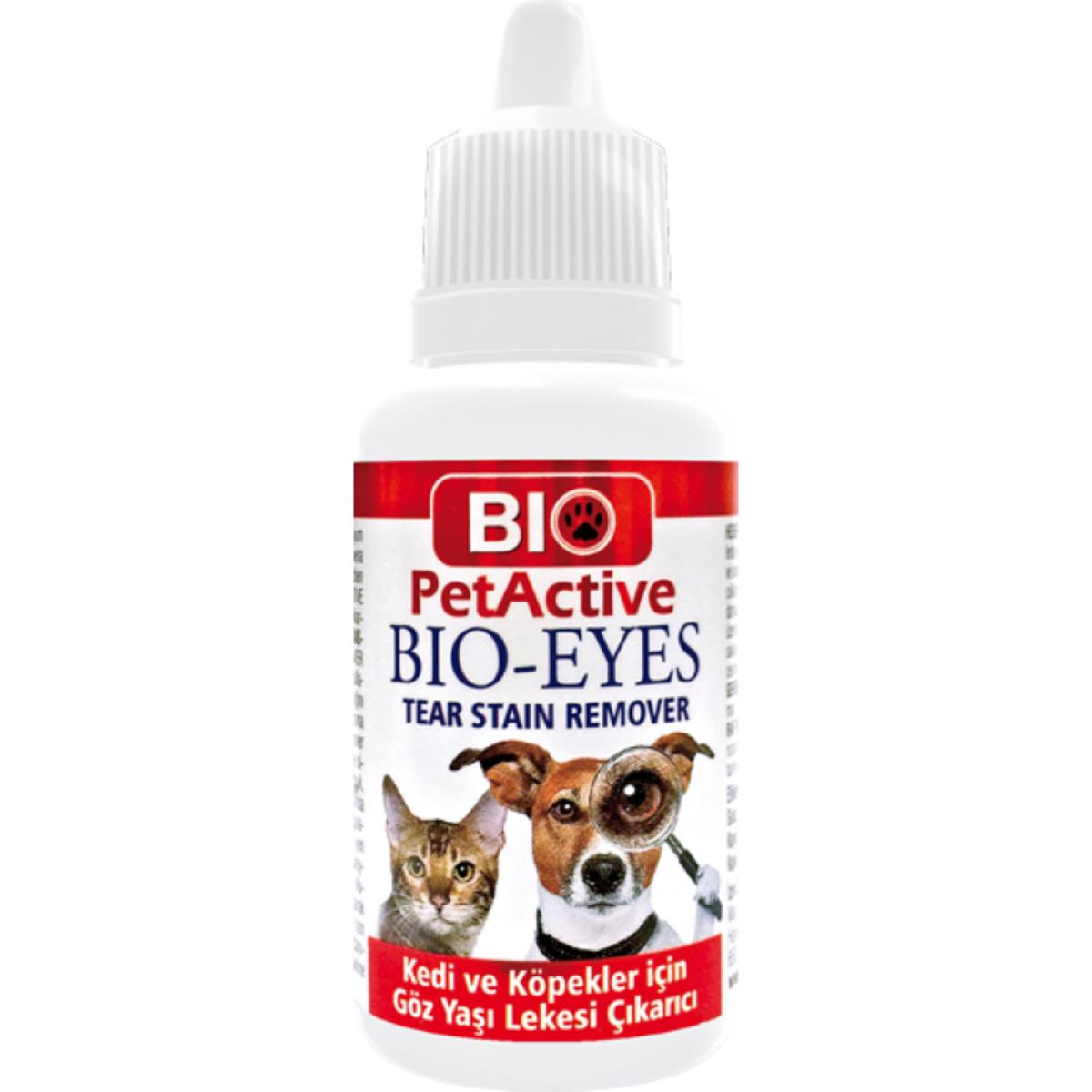 BIO PETACTIVE Eyes Tear Stain Remover, soluție igiena ochilor câini, anti-pete, blană albă, flacon, piele & blană, 50ml - poza 1