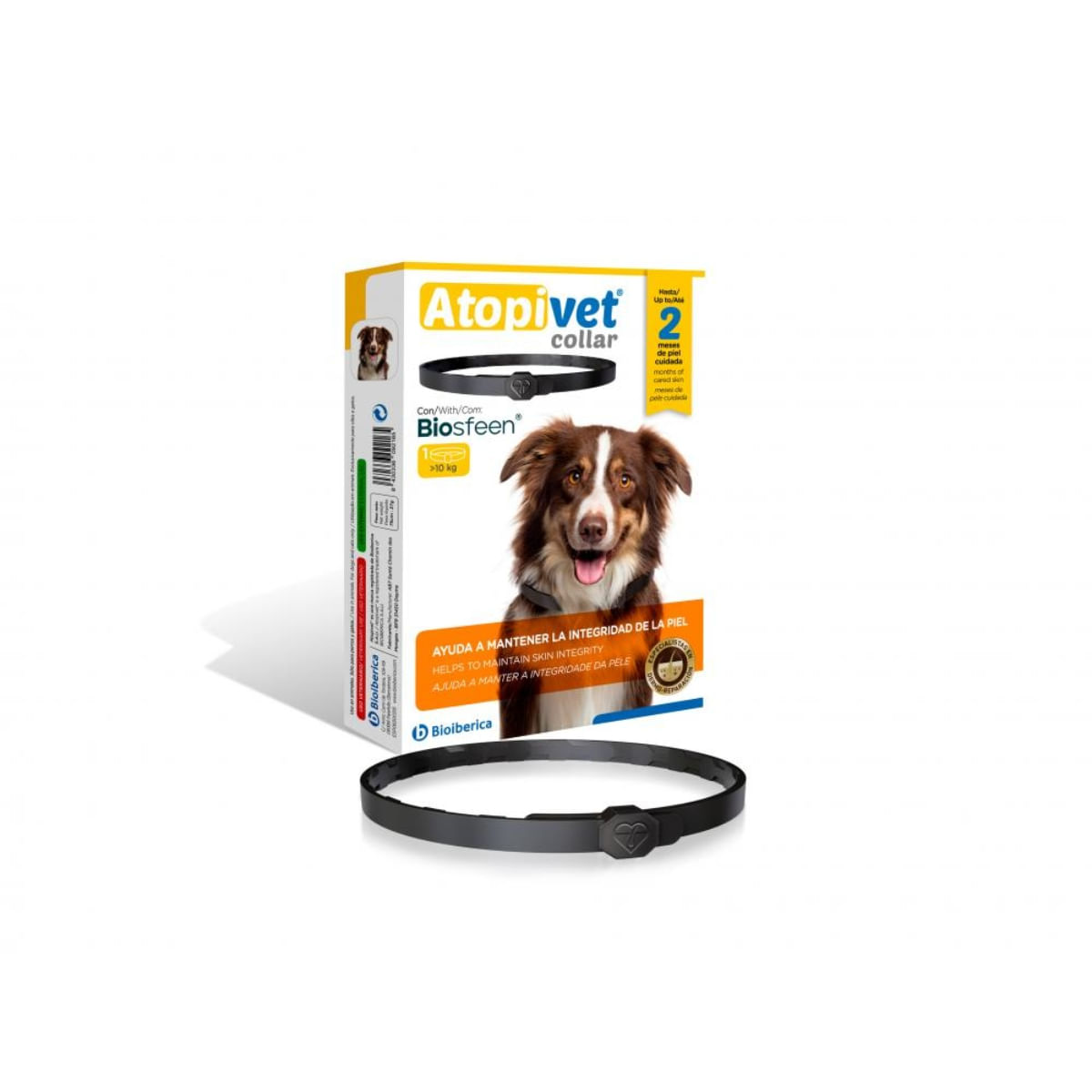 BIOIBERICA Atopi vet Collar Medium & Large Dogs, M-XL, tratament adjuvant zgardă câini, piele sensibilă, calmant, cutie, 75cm, 1buc - poza 1
