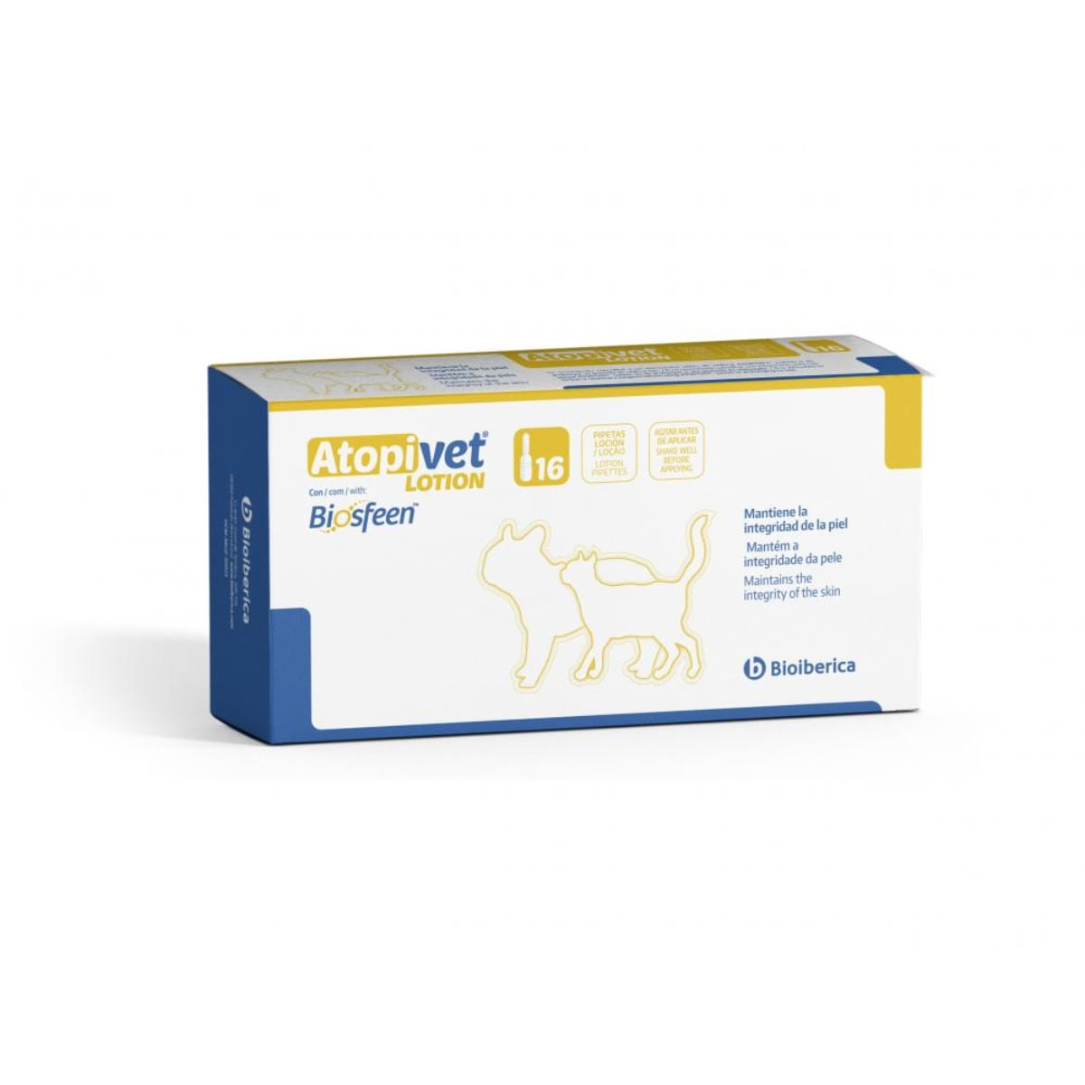 BIOIBERICA Atopi vet Spot-on, XS-XL, tratament adjuvant pipete câini și pisici, piele sensibilă, calmant, cutie, 16buc - poza 1