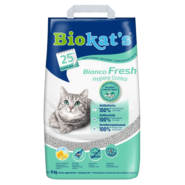 BIOKAT'S, Fresh, așternut igienic pisici, granule, argilă, aglomerant, neutralizare mirosuri, 5kg - poza 2