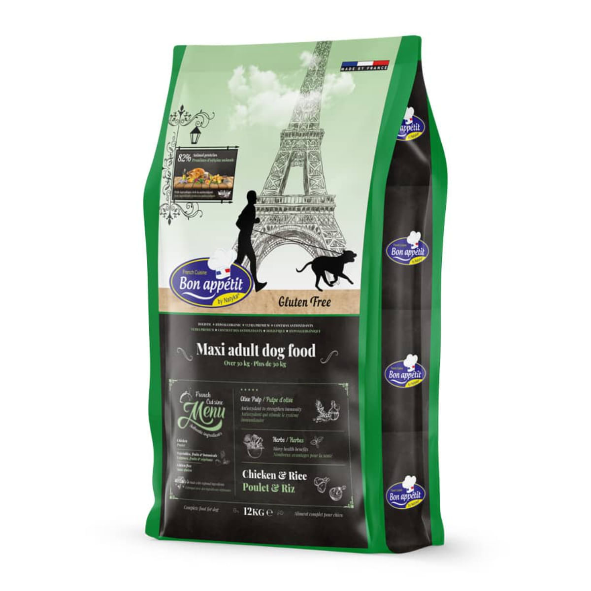 BON APPETIT Adult Maxi, L-XL, Pui și Orez, hrană uscată câini, alergii, 12kg - poza 2
