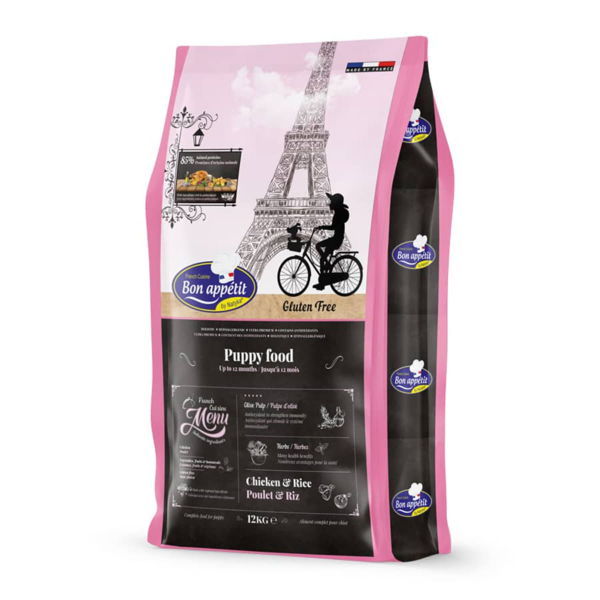 BON APPETIT Puppy, XS-XL, Pui și Orez, hrană uscată câini junior, alergii, 2kg - poza 2
