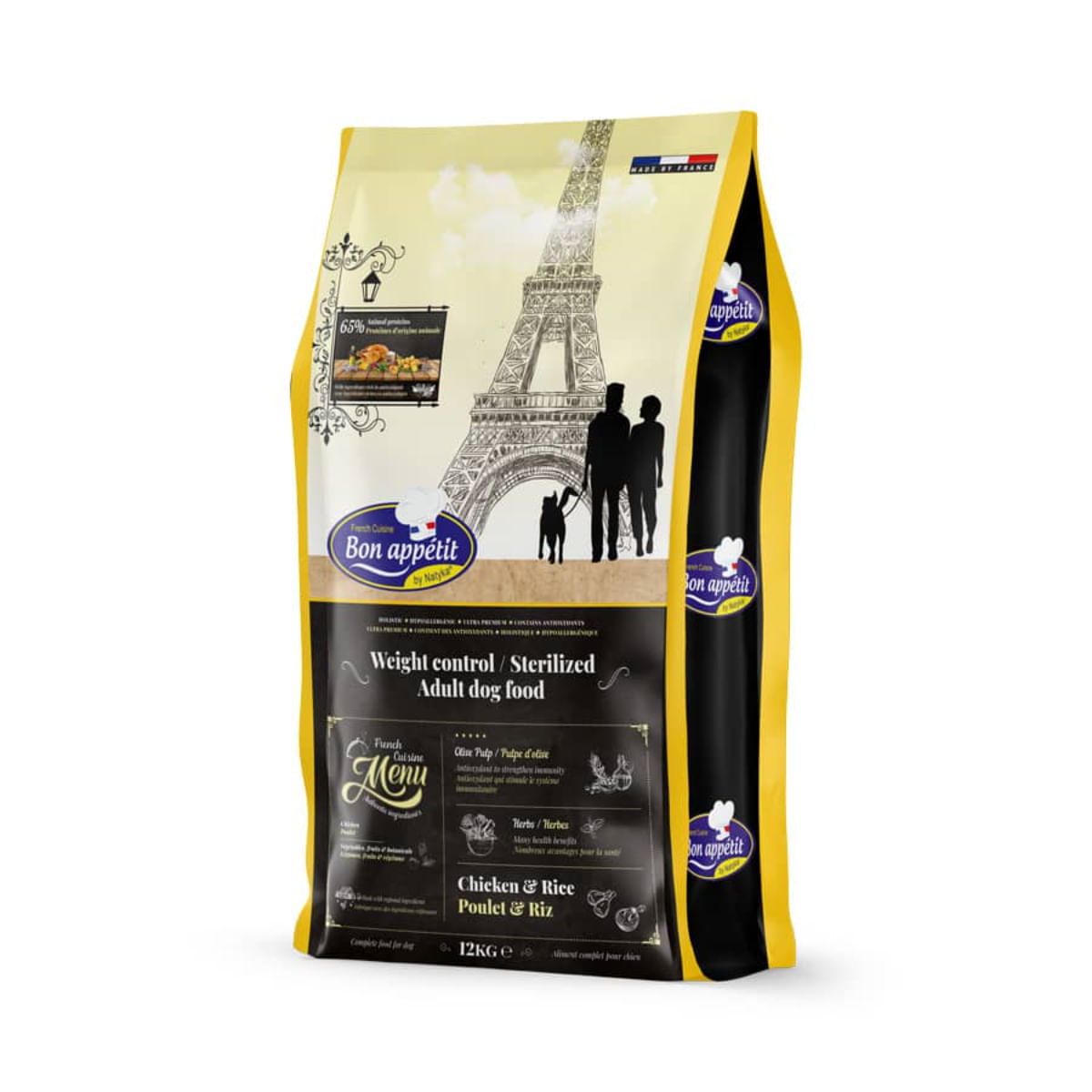 BON APPETIT Weight Control, XS-XL, Pui și Orez, hrană uscată câini sterilizați, obezitate, 12kg - poza 1