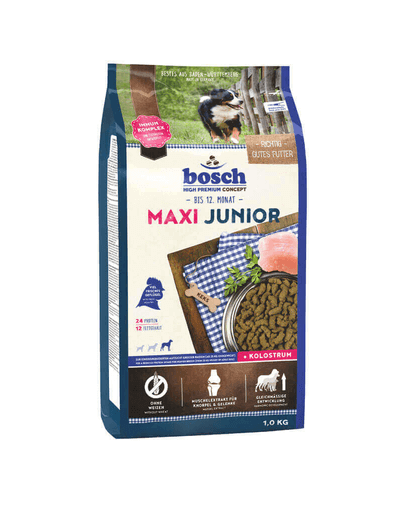 BOSCH Maxi Junior Hrana uscata caini junior talie mica, cu pasare 1 kg