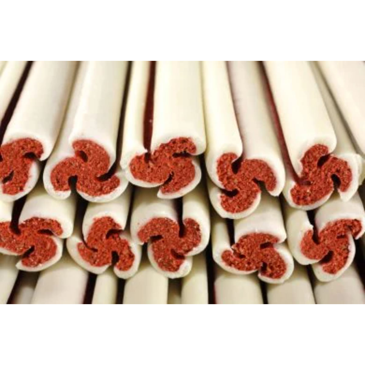 BOW WOW Jerky Snack Swirl Sticks, S-XL, Carne, găletușa recompense câini, 55buc, 1280g - poza 3