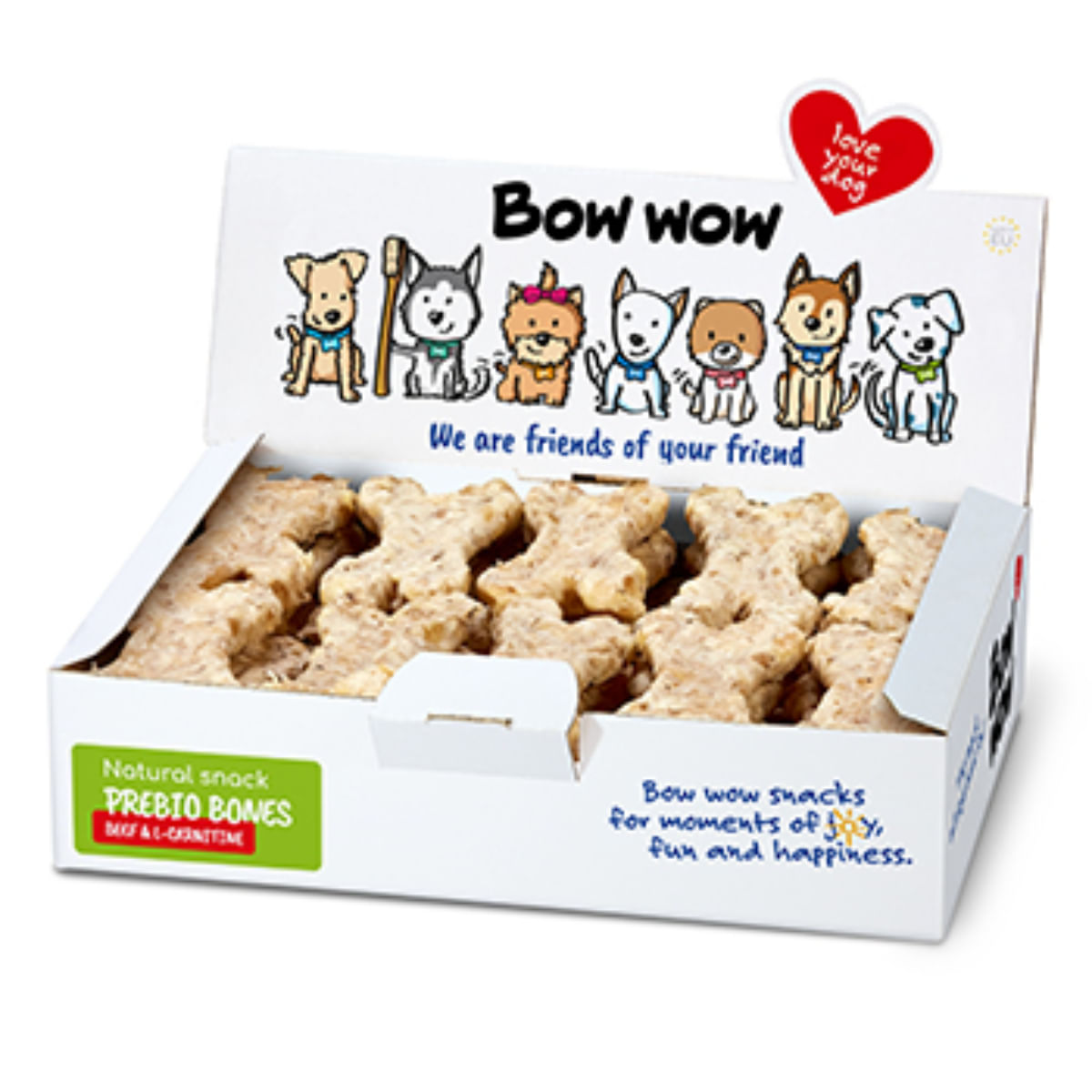 BOW WOW Natural Os L- carnitina, XS-XL, Vită, cutie recompense fără cereale câini, obezitate, 650g - poza 1
