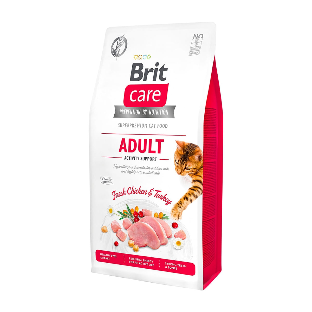 BRIT Care Adult Activity Support, Pui și Curcan, hrană uscată fără cereale pisici, activitate intensă, 7kg - poza 1