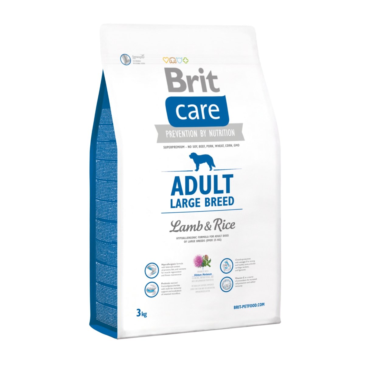 BRIT Care Adult Large Breed, L-XL, Miel cu Orez, hrană uscată câini, 3kg - poza 2