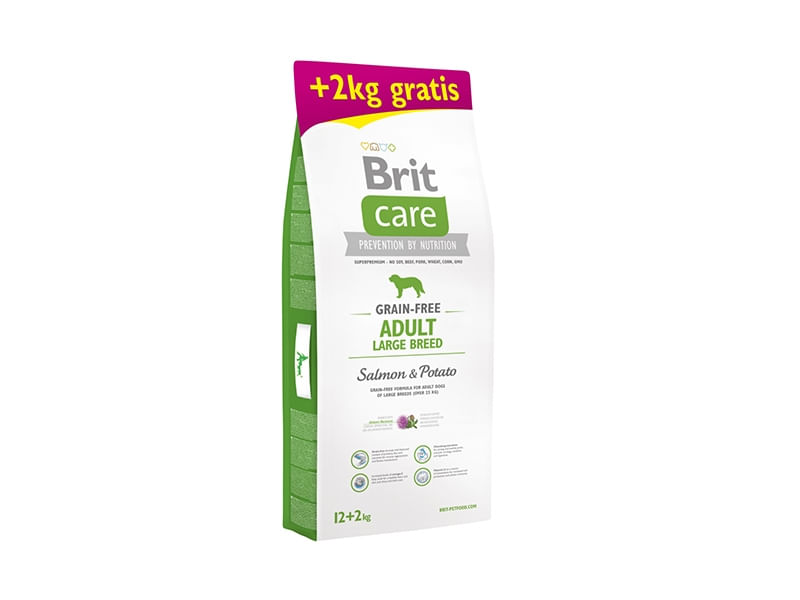 BRIT Care Adult Large Breed, L-XL, Somon cu Cartofi, hrană uscată fără cereale câini, 12kg+2kg GRATUIT - poza 1