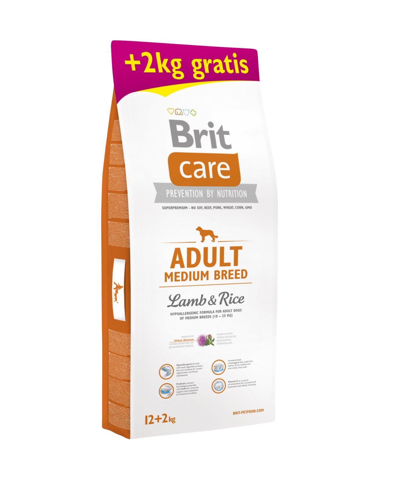 BRIT Care Adult Medium Breed, M, Miel cu Orez, hrană uscată câini, 12kg+2kg GRATUIT - poza 2
