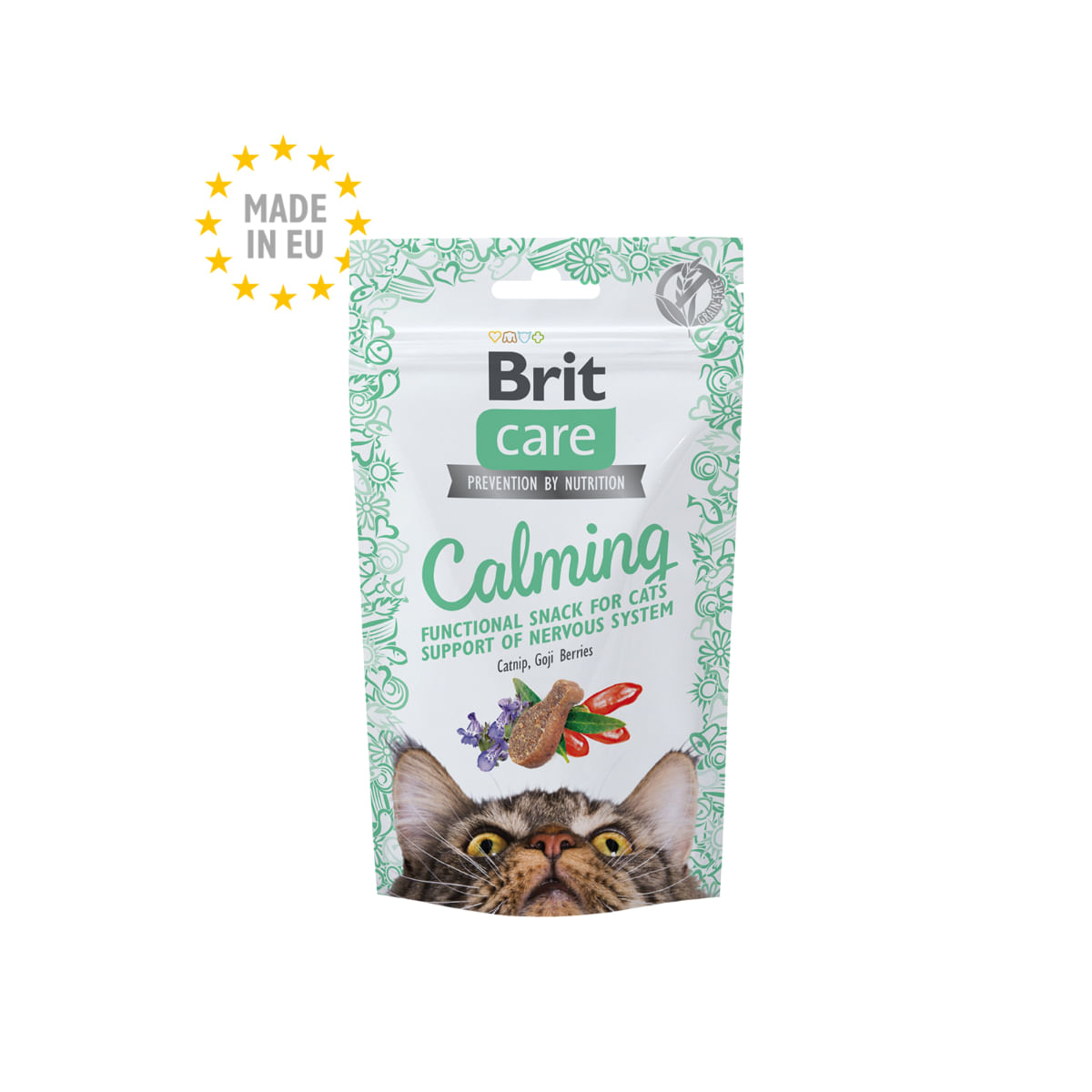 BRIT Care Calming, Pui și Goji, punguță recompense funcționale pisici, sistem nervos & calmante, 50g - poza 1